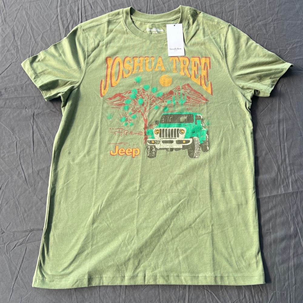 Goodfellow & Co Mens Jeep Joshua Tree Graphic T-Shirt Sage Green Size M NWT